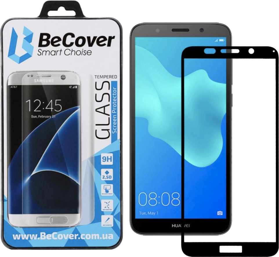 Защитное стекло для смартфона BeCover for Huawei Y5 2018 Black (702754) - Фото 1