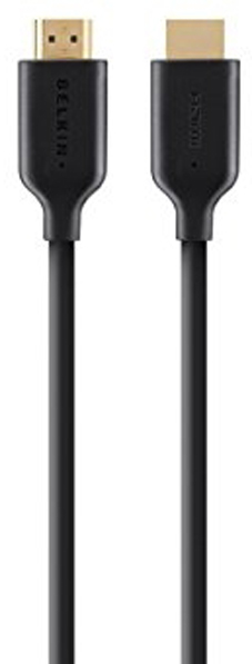 Кабель HDMI Belkin HDMI (AM/AM) High Speed w/Ethernet 2m Black-Gold (F3Y021bt2M) - Фото 1