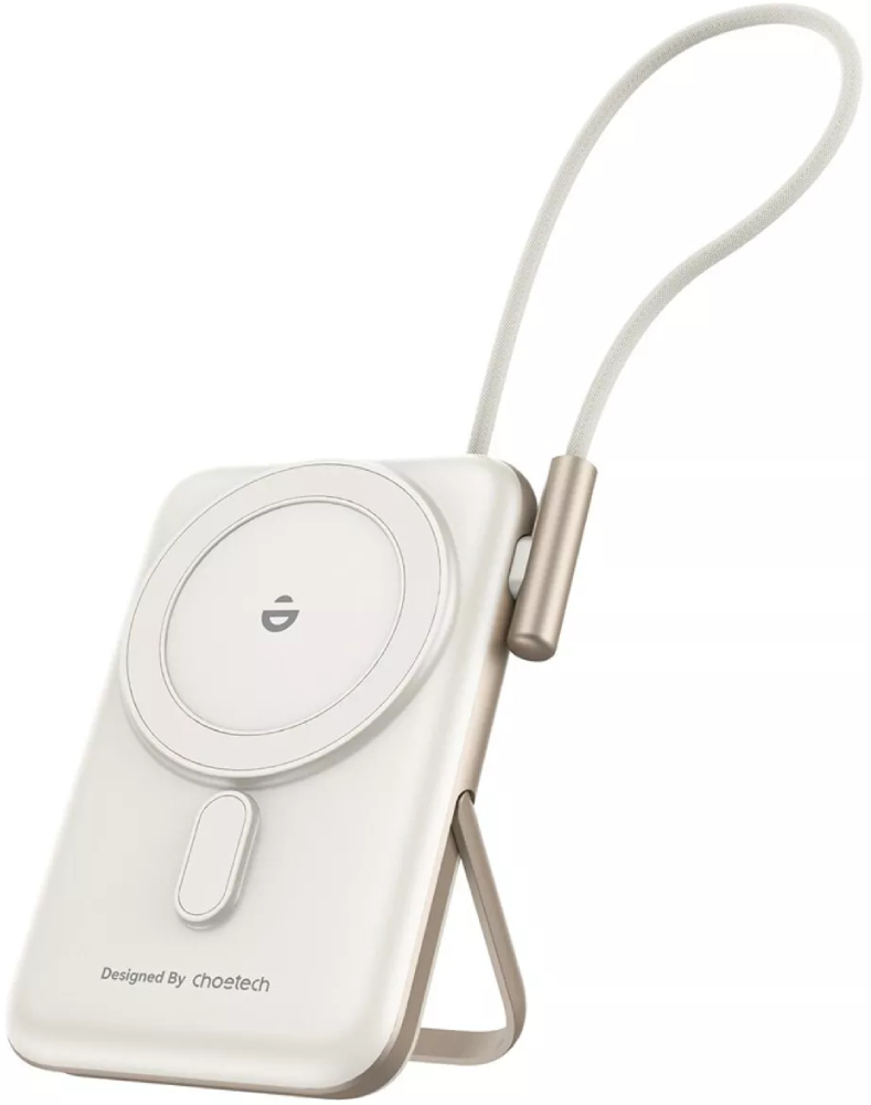 Батарея мобильная Choetech Magnetic Wireless 10000mAh 20W White (B735-CCWH) - Фото 1