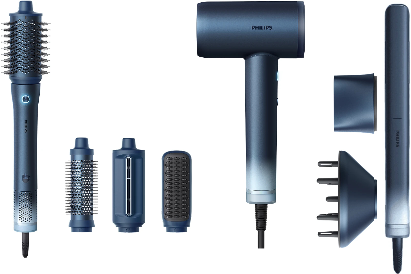 Комплект техніки Philips Фен BHD956/10 Aqua SenseIQ серии 9000 + Вирівнювач волосся BHS956/00 Aqua SenseIQ серии 9000  + Стайлер BHA956/00 Aqua SenseIQ серии 9000