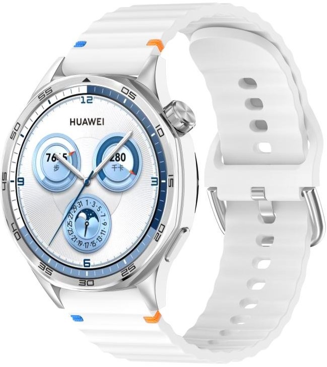 Ремешок для смарт-часов BeCover Ribbed Tape (22mm) for Huawei Watch GT 5 / GT 4 (46mm) / GT 3 (46mm) / GT 2 (46mm) / GT 2 Pro / Watch GS Pro White (714291) - Фото 1