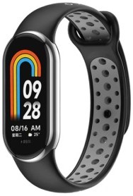 Ремешок для фитнес-браслета BeCover Vents Style for Xiaomi Mi Smart Band 9 Black-Gray (711983) - Фото 1