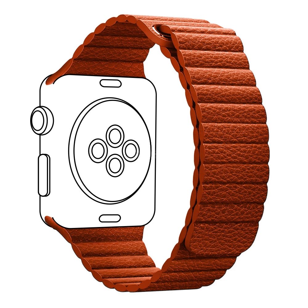 Ремешок для смарт-часов Armorstandart Leather Loop for Apple Watch 42/44/45/49mm Orange (ARM57837) - Фото 1