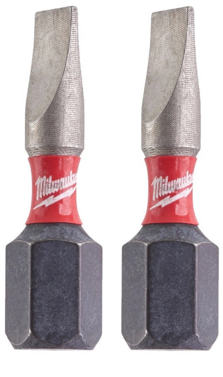 Бита для отвертки Milwaukee Shockwave SL0,8x5,5 25 мм 2 шт. (4932430902) - Фото 1