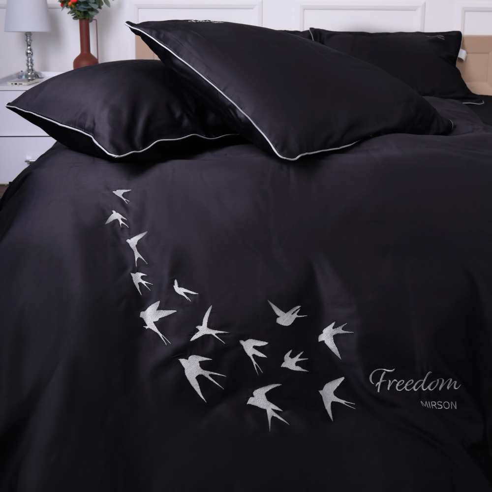 Комплект постільної білизни MirSon Сатин 0055 Black Pearl 2х160х220 см (2200001717855) - Фото 1