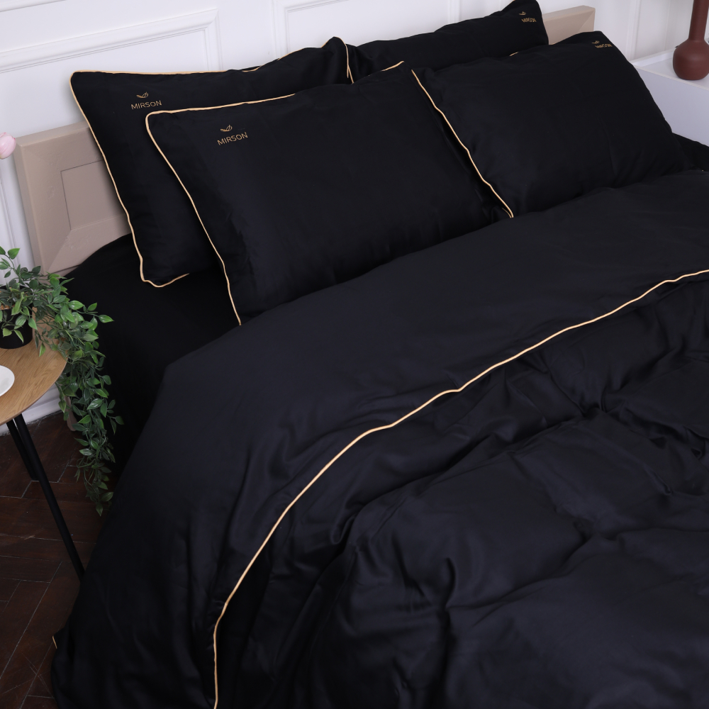 Комплект постільної білизни MirSon Сатин Corner Black Pearl 143х210 см (2200001484306) - Фото 1