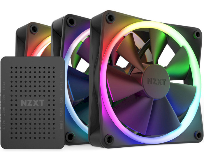 Корпусный вентилятор NZXT F120RGB Black (RF-R12TF-B1) - Фото 1