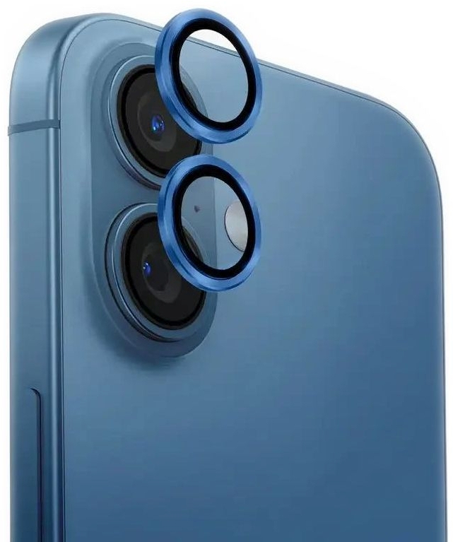 Защитное стекло для смартфона NEU Chatel Metal Frame Lens Protector Glass for iPhone 16/16 Plus Blue (Lens16Blue) - Фото 1