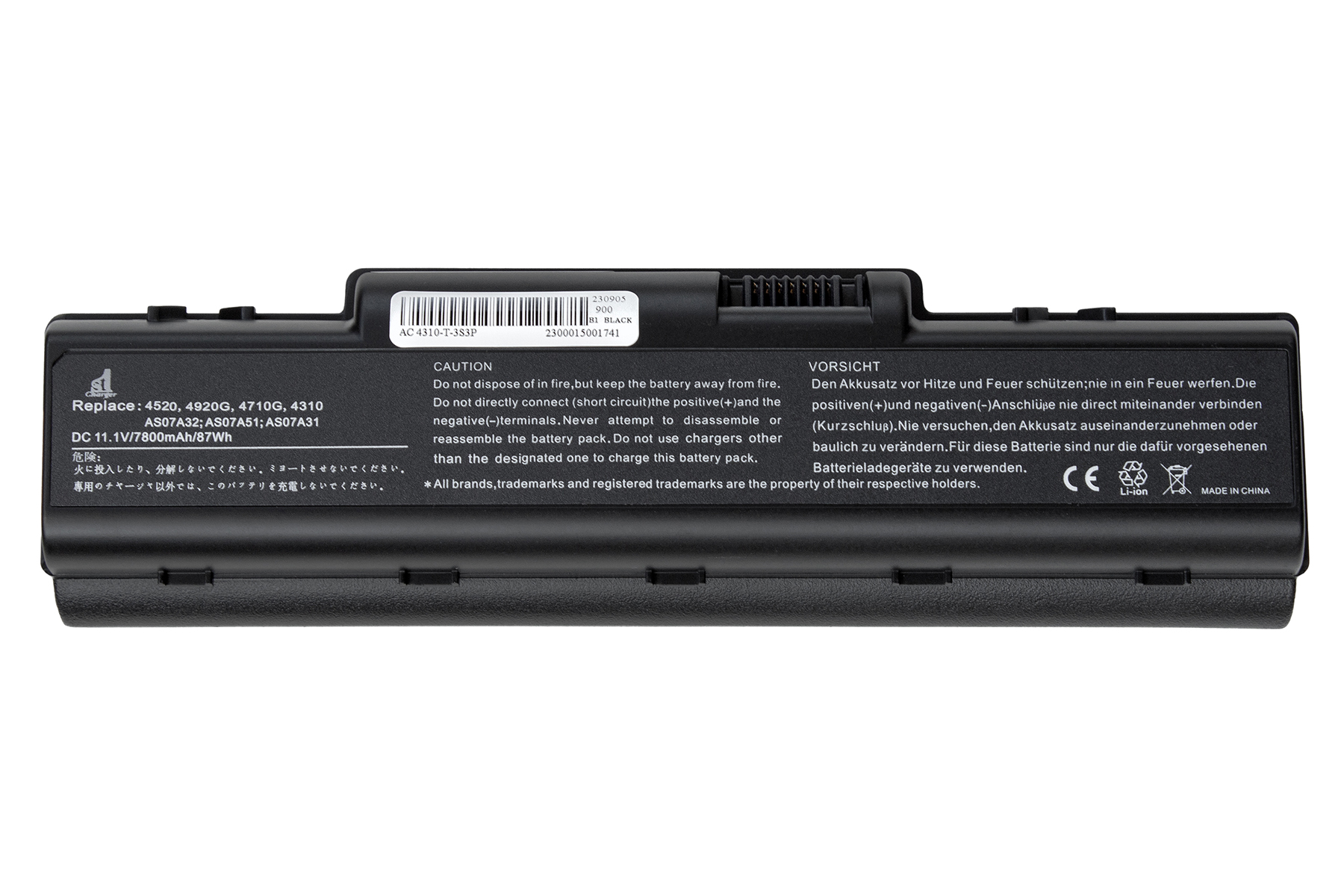 Аккумулятор для ноутбука 1stCharger 11.1V 7800mAh Black (BN1st1006) - Фото 1