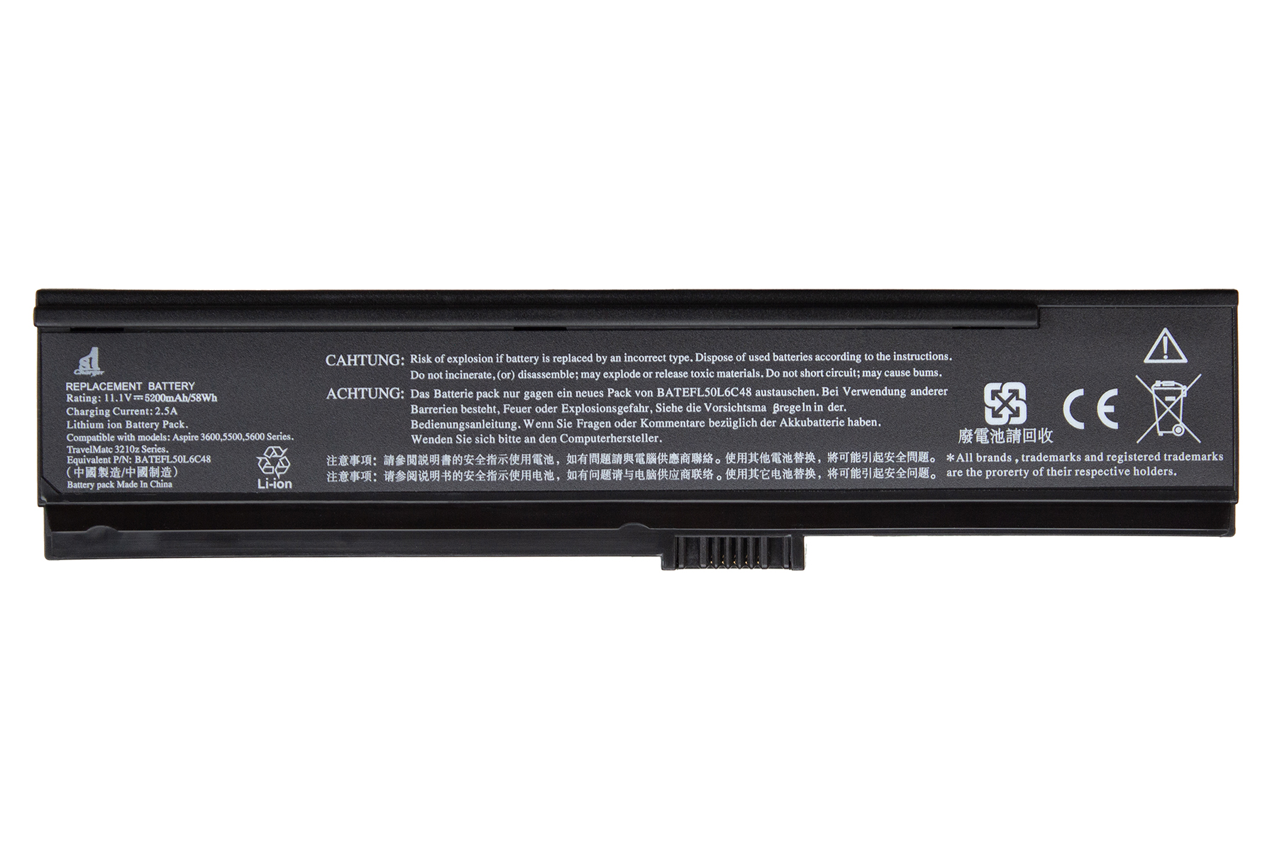 Аккумулятор для ноутбука 1stCharger 11.1V 5200mAh Black (BN1st1011) - Фото 1