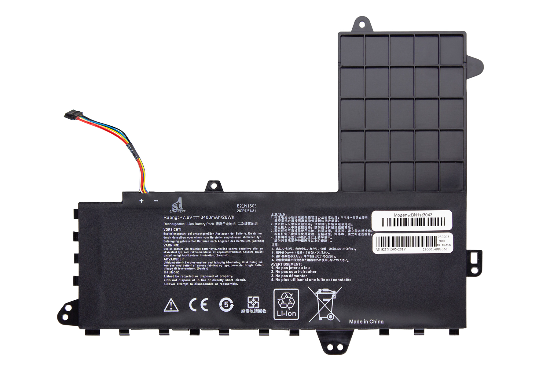 Аккумулятор для ноутбука 1stCharger 7.6V 3400mAh Black (BN1st3043) - Фото 1