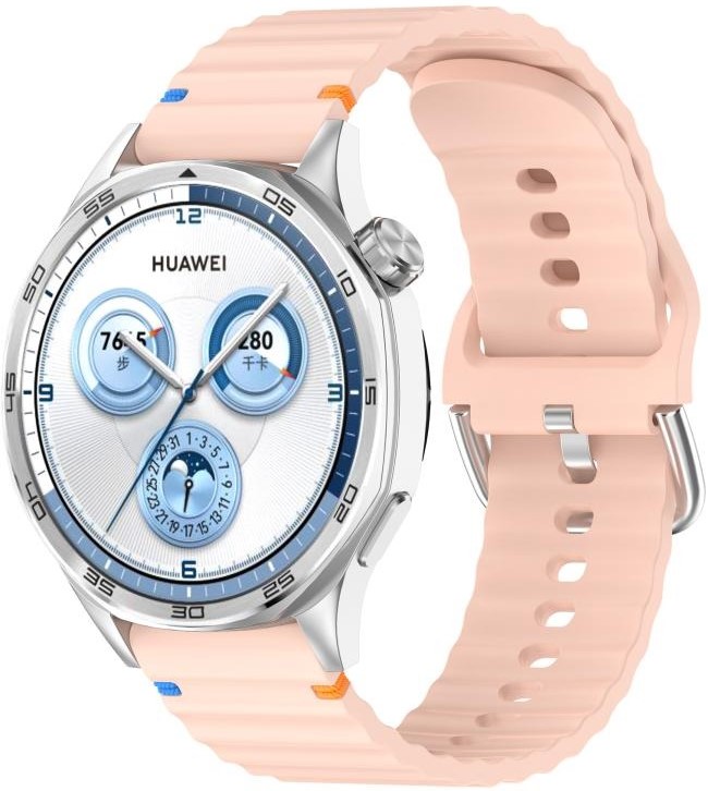 Ремешок для смарт-часов BeCover Ribbed Tape (22mm) for Huawei Watch GT 5 / GT 4 (46mm) / GT 3 (46mm) / GT 2 (46mm) / GT 2 Pro / Watch GS Pro Pink (714290) - Фото 1