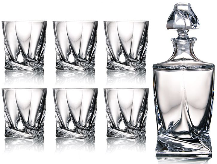 Набір склянок для віскі Bohemia Quadro 7 пр. (024-046) - Фото 1