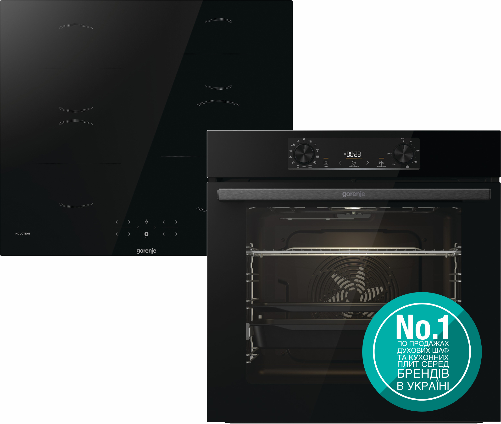 Дух.шафа + індукційна поверхня Gorenje BOS6737E06BG + GI6401BSC