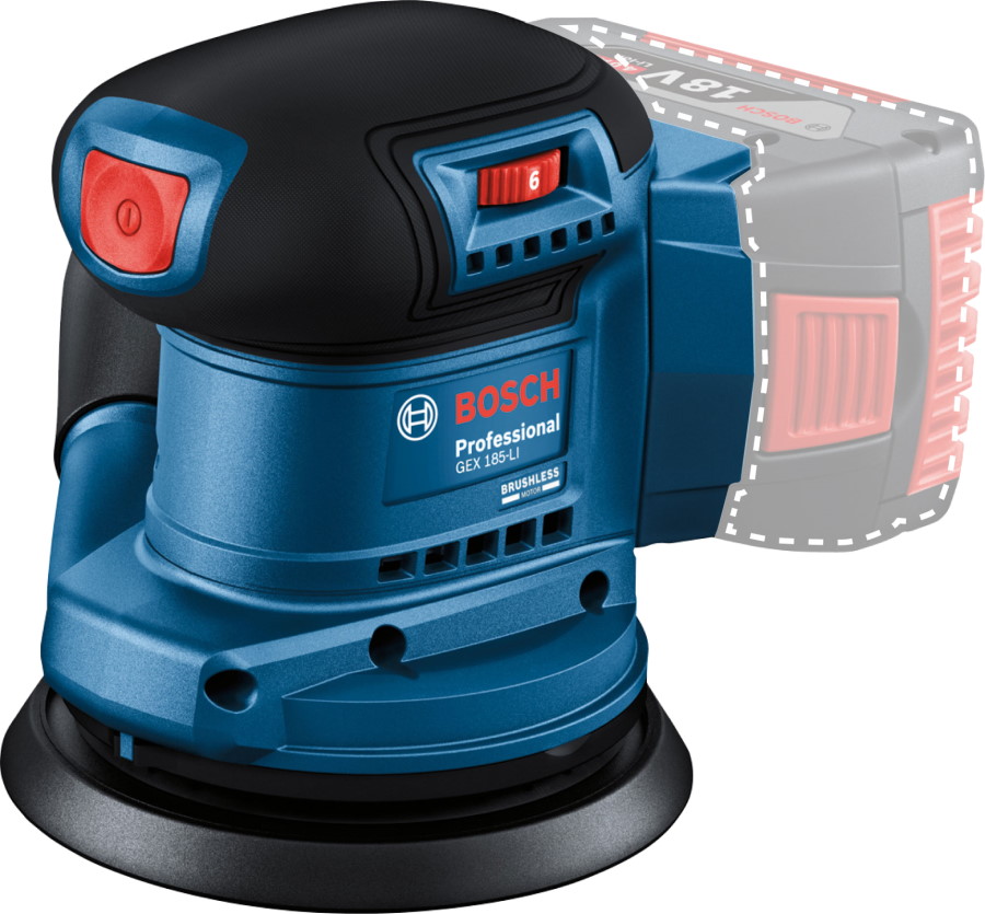 Эксцентриковая шлифовальная машина Bosch GEX 185-LI без АКБ и ЗУ (0.601.3A5.020) - Фото 1