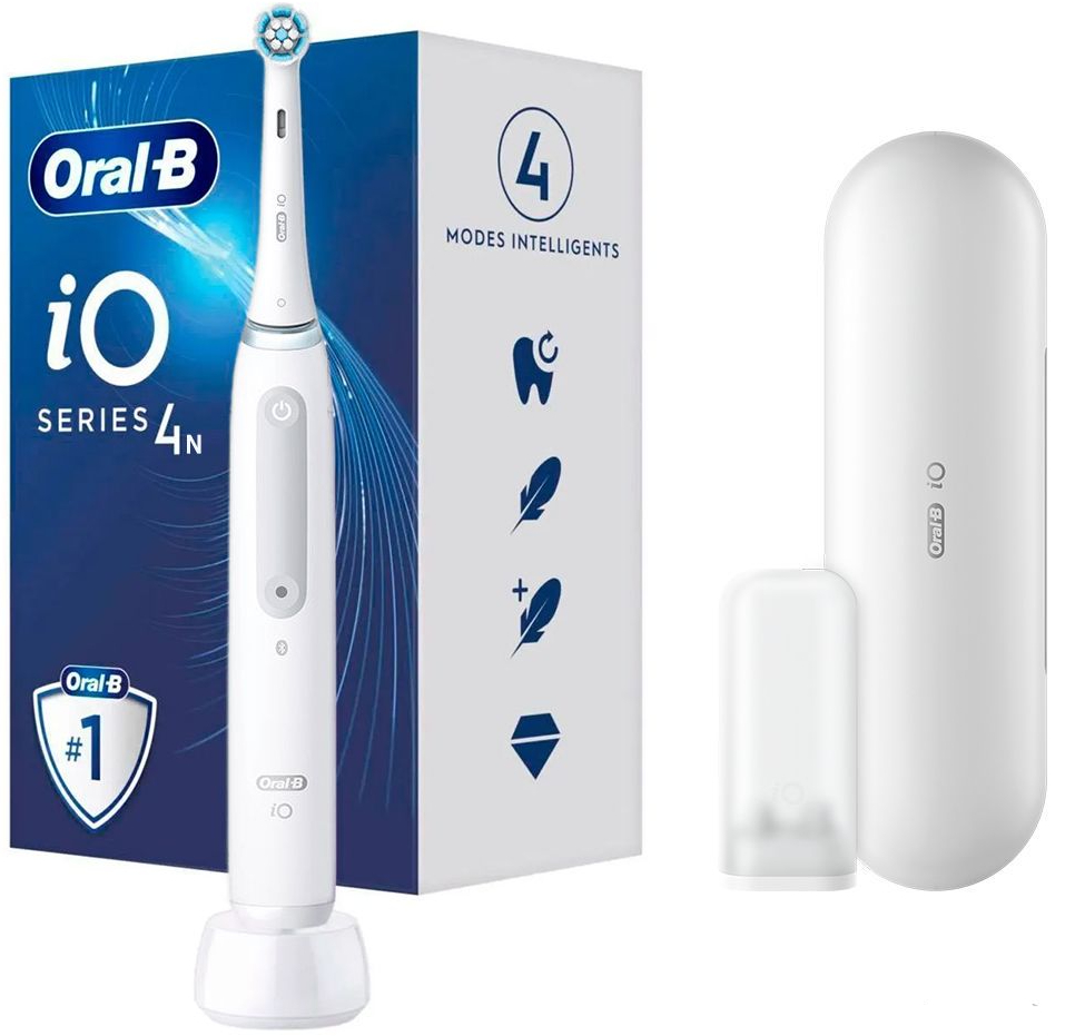 Зубная щетка электрическая Oral-B Braun iO Серия 4 Белая (4210201415305) - Фото 1