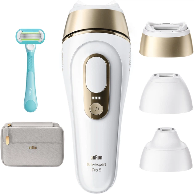 Фотоепілятор Braun Silk Expert Pro 5 PL5351 + Бритва Gillette Venus Extra Smooth + Косметичка (8700216938051)
