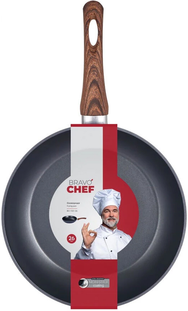 Купить Сковорода универсальная BRAVO CHEF 26 см Promo (BC-1101-26/р) - Фото 1 Сковорода универсальная BRAVO CHEF 26 см Promo (BC-1101-26/р) - Фото 1