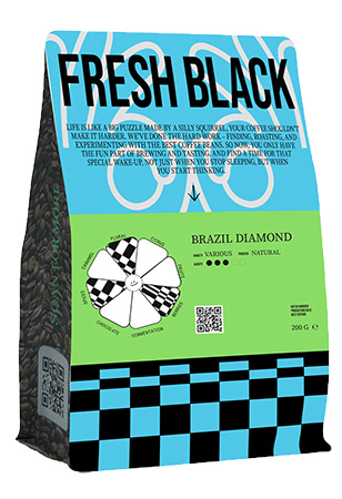 Кава в зернах Fresh Black Бразилія 200г - Фото 1