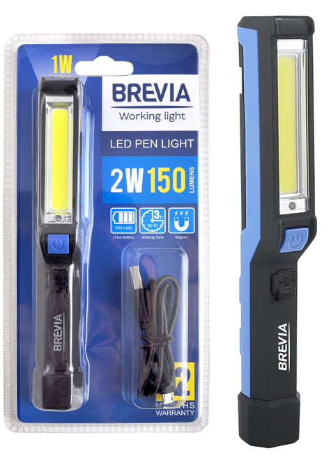 Купити Ліхтар акумуляторний Brevia LED Pen Light 2W COB+1W LED 150lm, 900mAh, type-C (11220) - Фото 1 Ліхтар акумуляторний Brevia LED Pen Light 2W COB+1W LED 150lm, 900mAh, type-C (11220) - Фото 1