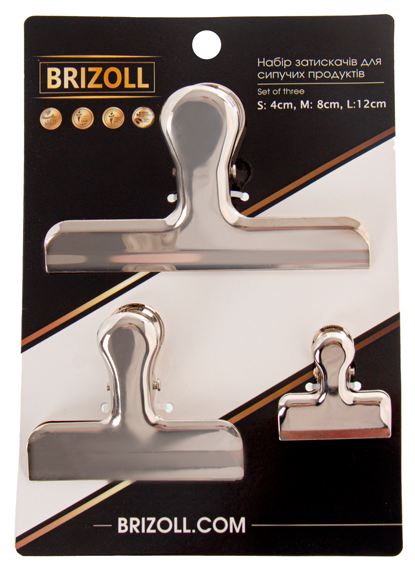 Зажим для пакетов Brizoll 3 шт. (815-040) - Фото 1