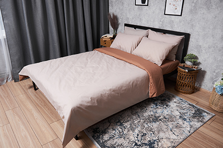 Комплект постельного белья Moon&Star Бязь Gold Люкс Brown Blanc 143х210х2 нав. 2х40х60 (MS-820004575) - Фото 1