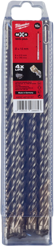 Бур Milwaukee SDS+ MX414x210 10 шт. (4932471257) - Фото 1