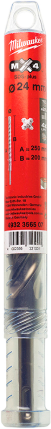 Бур Milwaukee SDS-PLUS MX4 24,0х250х200 мм (4932356507) - Фото 1