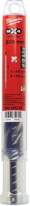 Бур Milwaukee SDS-PLUS MX4 28,0х250х200 мм (4932399334) - Фото 1