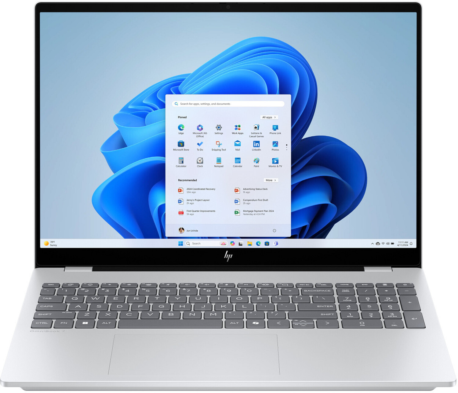 Ноутбук HP OmniBook 7 16-az0000ua (BV6C8EA) Glacier Silver - Фото 1