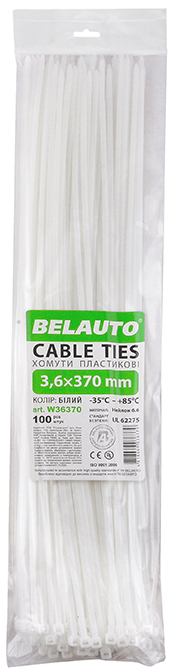 Набір хомутів BelAuto 3,6x370 (W36370) - Фото 1