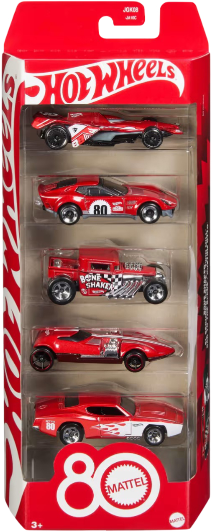 Набор базовых машинок Hot Wheels 5в1 80 лет драйва Mattel (JGK08) - Фото 1