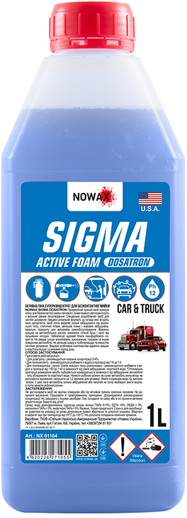 Піна для мийки авто NOWAX суперконцентрат для безконтактної мийки Sigma Active Foam Dosatron 1 л (NX01184) - Фото 1