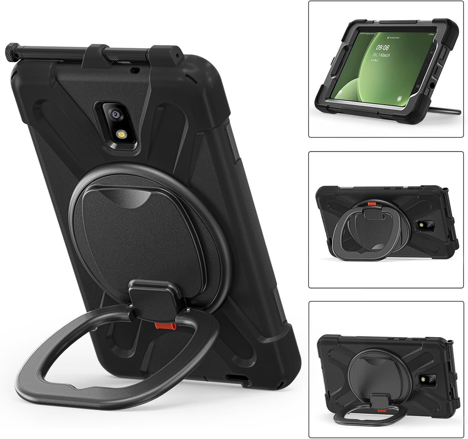 Чохол для планшета BeCover Heavy Duty Case With Stand Holder for Samsung Galaxy Tab Active 3 SM-T570/SM-T575/SM-T577 8" Black (713450) - Фото 1