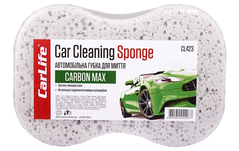 Автомобільна губка CarLife CarbonMax з великими порами (CL-423) - Фото 1
