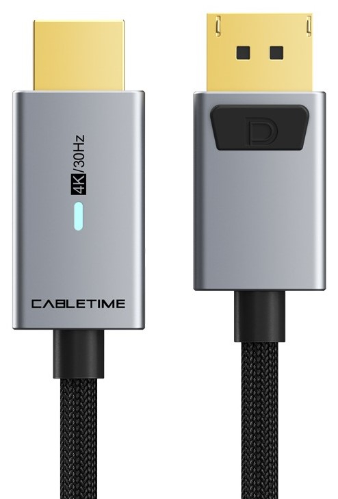 Кабель HDMI Cabletime DisplayPort (M) - HDMI (M), 4K/30Hz, 1.8m (CD31K) - Фото 1