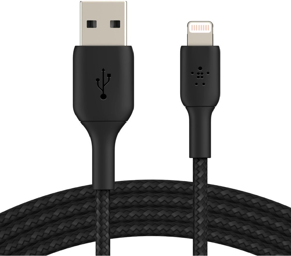 Кабель синхронизации данных Belkin USB-A - Lightning Braided 2m Black (CAA002BT2MBK) - Фото 1