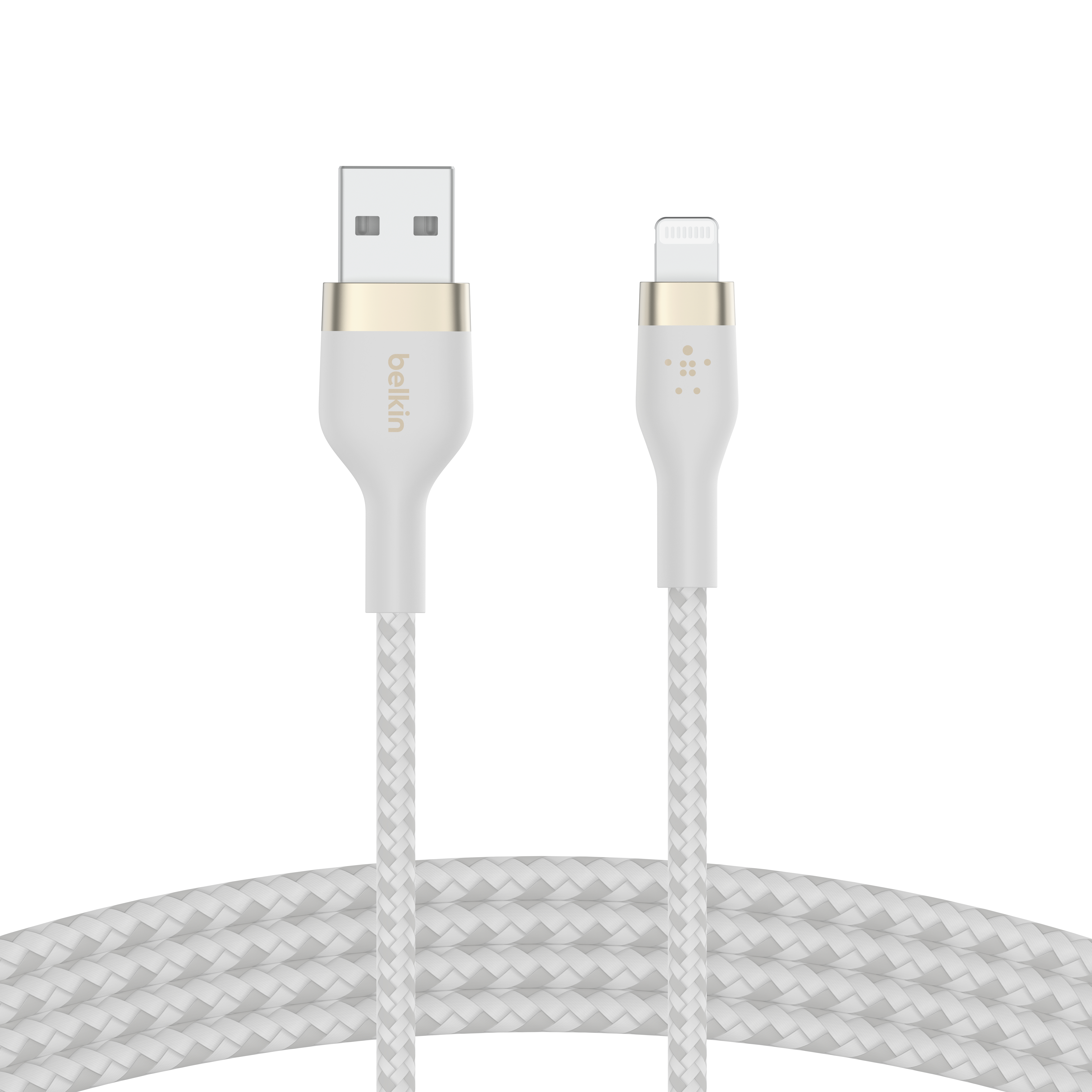 Кабель синхронизации данных Belkin USB-A - Lightning 1 м White (CAA010BT1MWH) - Фото 1