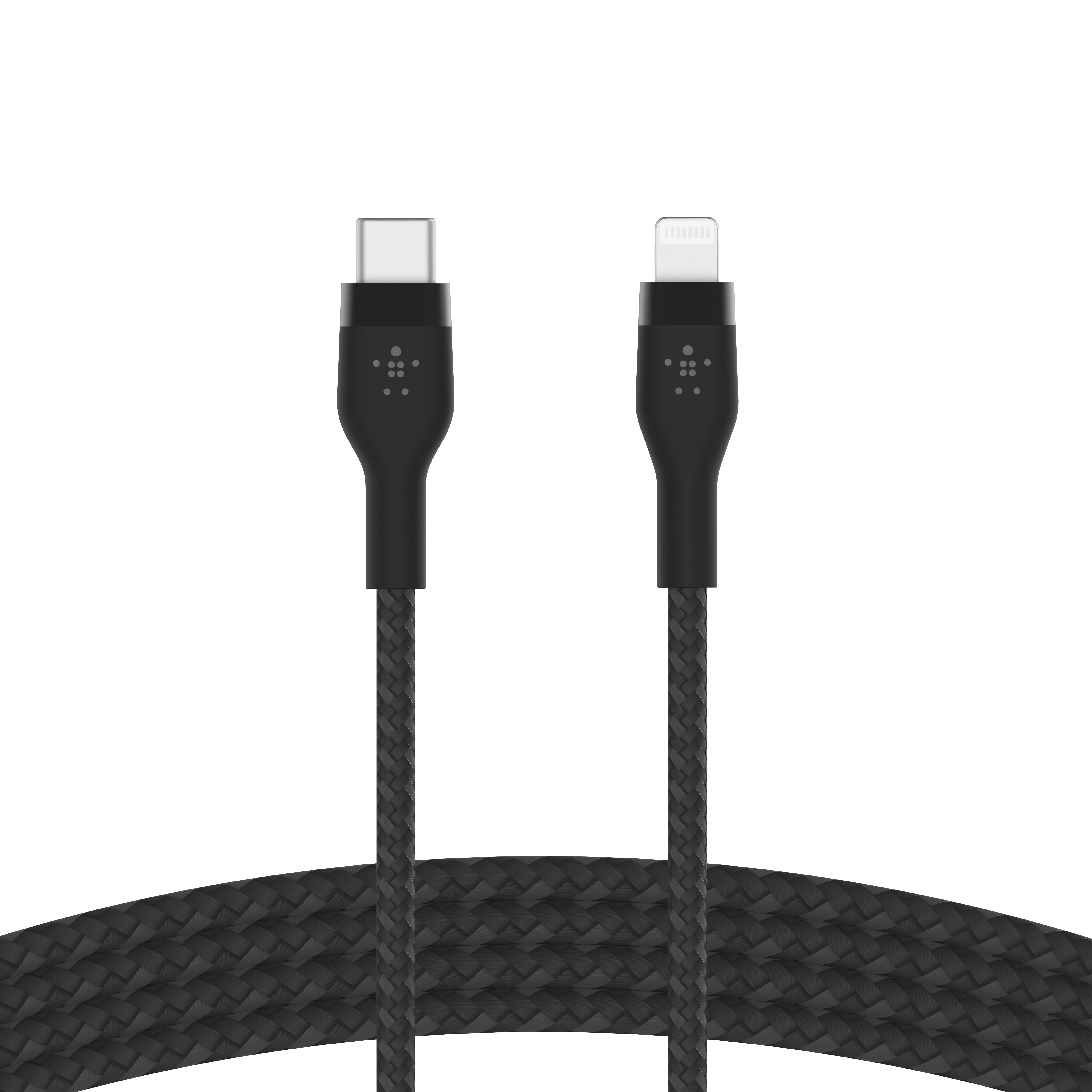 Кабель синхронизации данных Belkin USB-С - Lightning Braided Silicone 1m Black (CAA011BT1MBK) - Фото 1