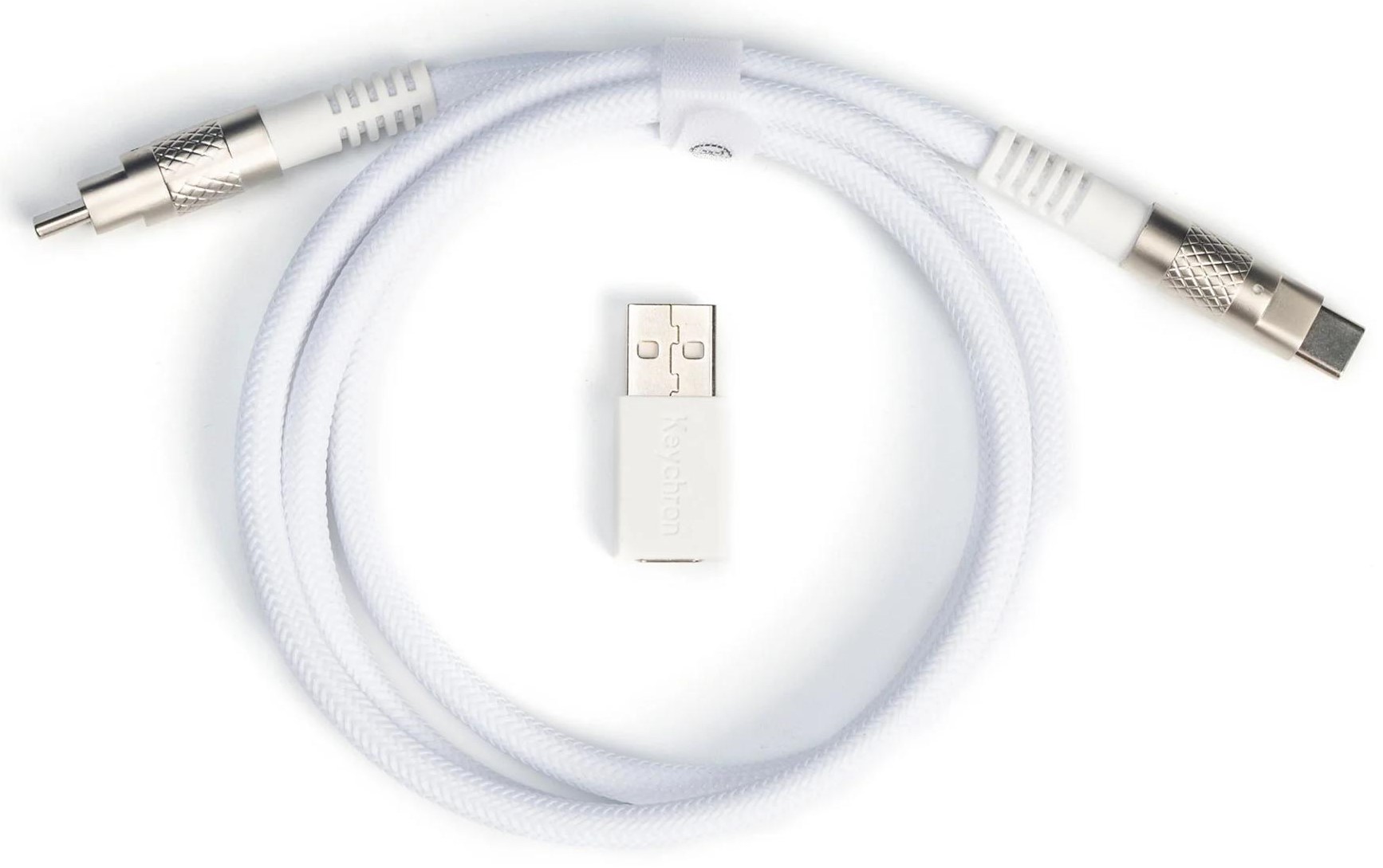 Кабель синхронизации данных Keychron USB-A/USB-C  to USB-C 1m Type-C, Double-Sleeved Geek White (CAB20_KEYCHRON) - Фото 1