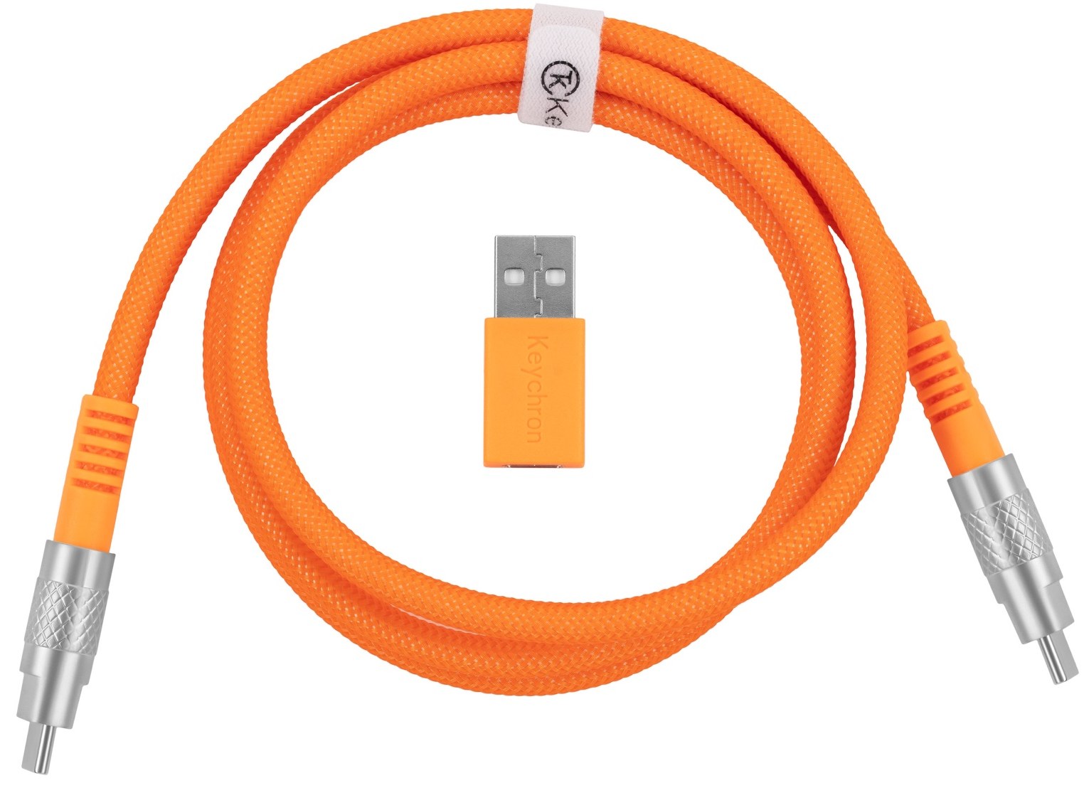 Кабель синхронизации данных Keychron USB-A/USB-C to USB-C Type-C, Double-Sleeved Geek 1m Orange (CAB22_KEYCHRON) - Фото 1