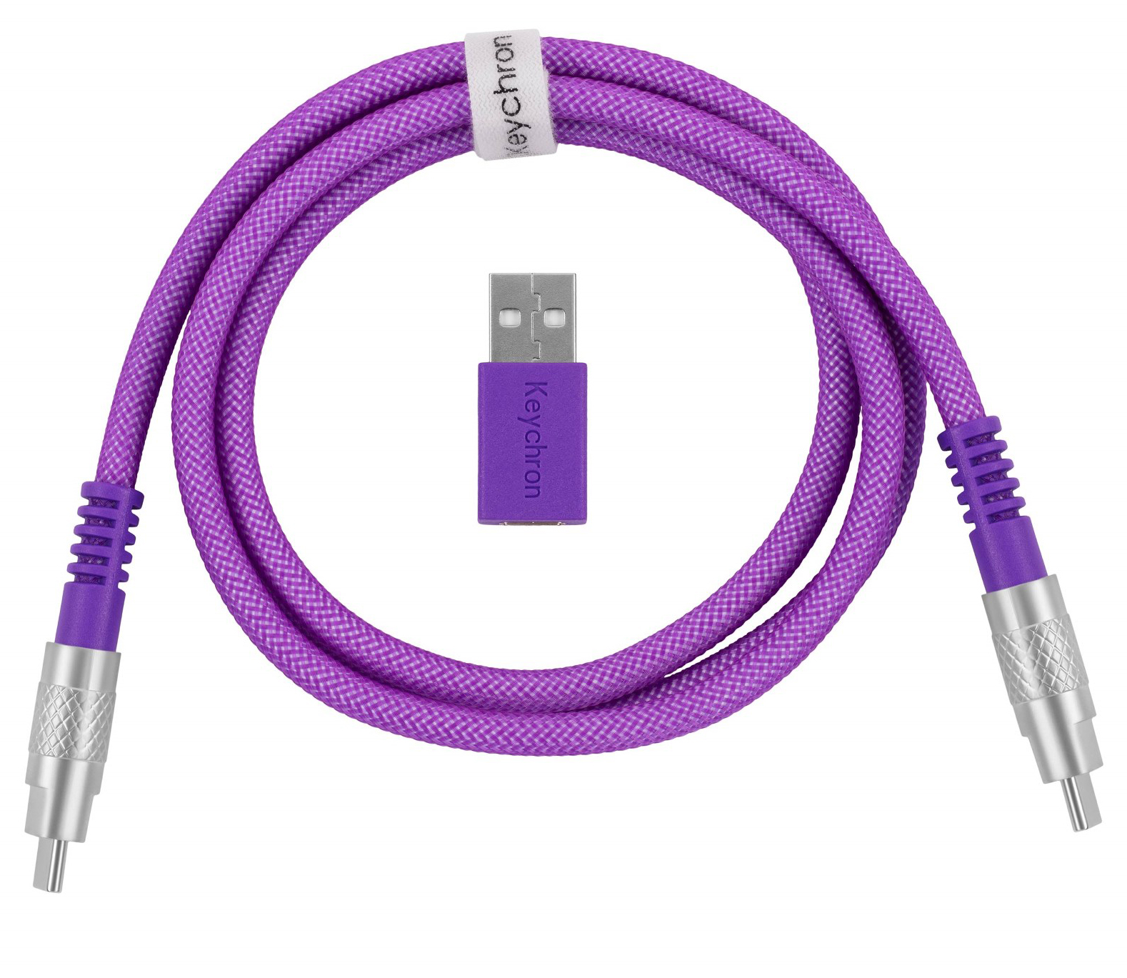 Кабель синхронизации данных Keychron USB-A/USB-C to USB-C  1m Type-C Double-Sleeved Geek Violet (CAB23_KEYCHRON) - Фото 1
