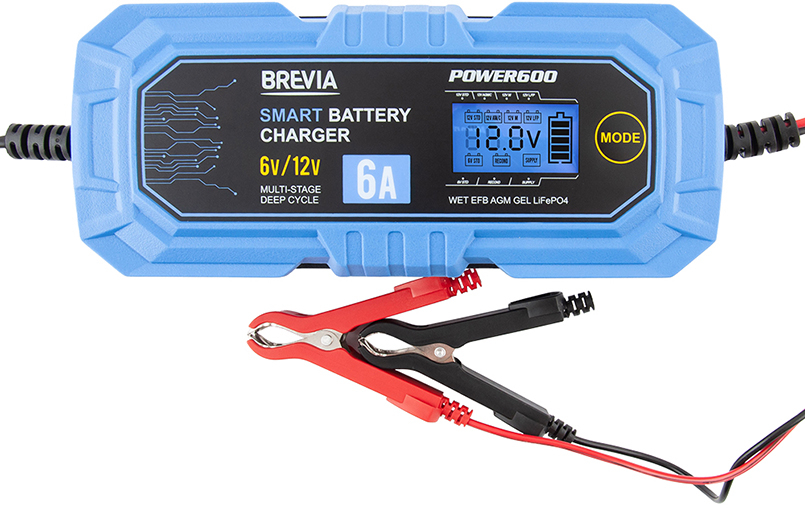 Пускозарядное устройство Brevia POWER600 6A 6V/12V 4-150Ah  (20600EP) - Фото 1