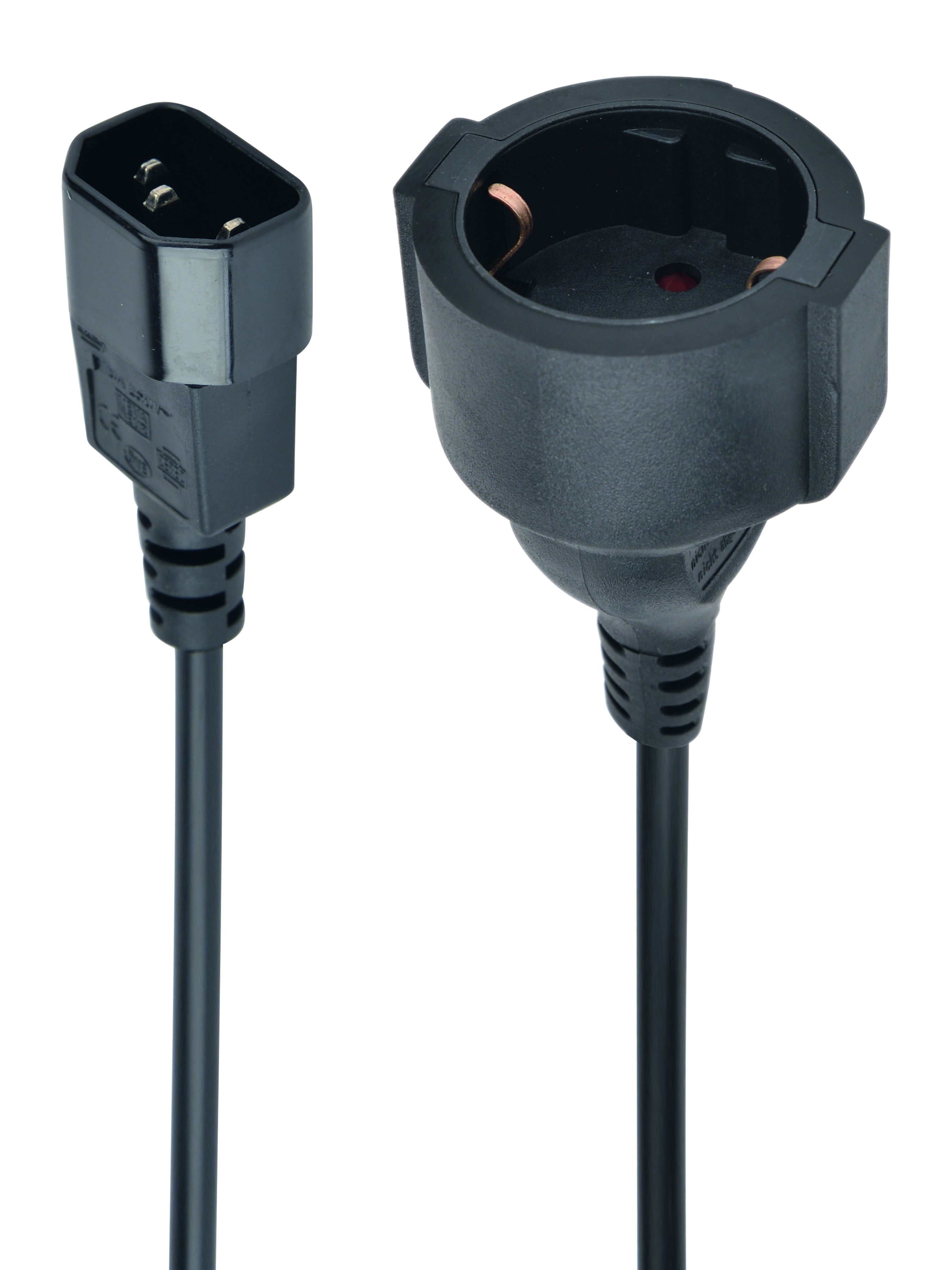 Кабель питания Cablexpert C14 Male to Schuko Female 0.15m (PC-SFC14M-01) - Фото 1