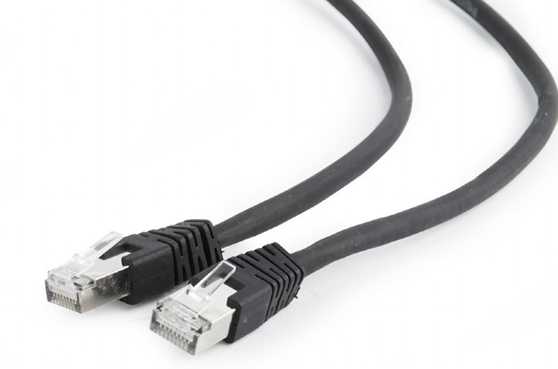 Кабель патч-корд Cablexpert FTP Cat 6 0.5м Black (PP6-0.5M/BK) - Фото 1