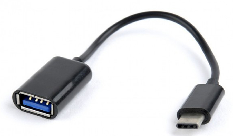 Кабель синхронизации данных Cablexpert USB2.0-USB Type-C 0.2m Black (AB-OTG-CMAF2-01) - Фото 1