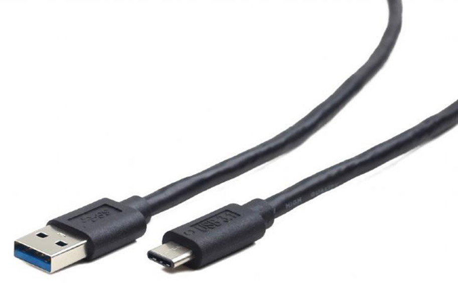 Кабель синхронизации данных Cablexpert USB3.0 - USB Type-C 0.1m Premium Black (CCP-USB3-AMCM-0.1M) - Фото 1