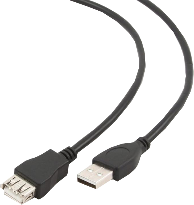 Кабель USB type A - USB type A Cablexpert USB 2.0(М) - USB 2.0(F) Premium Black 4.5m (CCP-USB2-AMAF-15C) - Фото 1