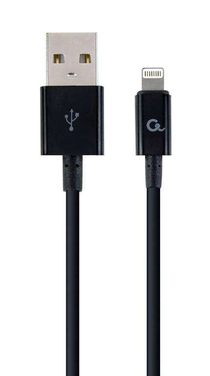 Кабель синхронизации данных Cablexpert USB 2.0 A - Lightning Premium 1m Black (CC-USB2P-AMLM-1M) - Фото 1