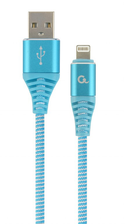Кабель синхронизации данных Cablexpert USB 2.0 A - Lightning Premium 1m Blue (CC-USB2B-AMLM-1M-VW) - Фото 1